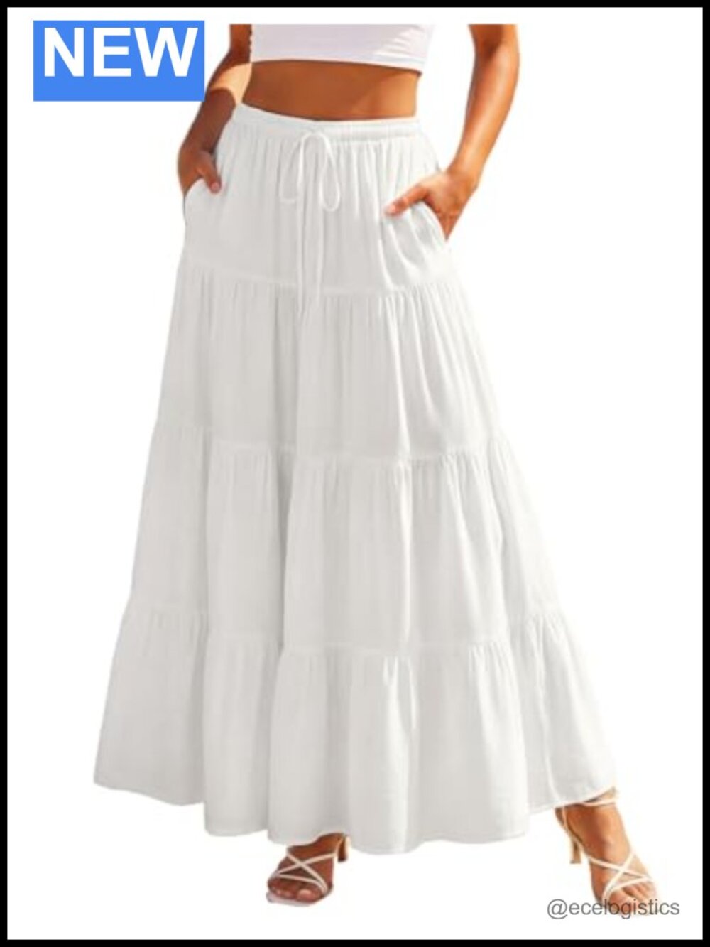 Flowy Tiered Renaissance Maxi Skirt with Pockets, A-Line